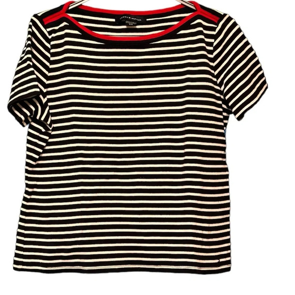 Tommy Hilfigerblue, white red stripped top, size Large top - Picture 1 of 2